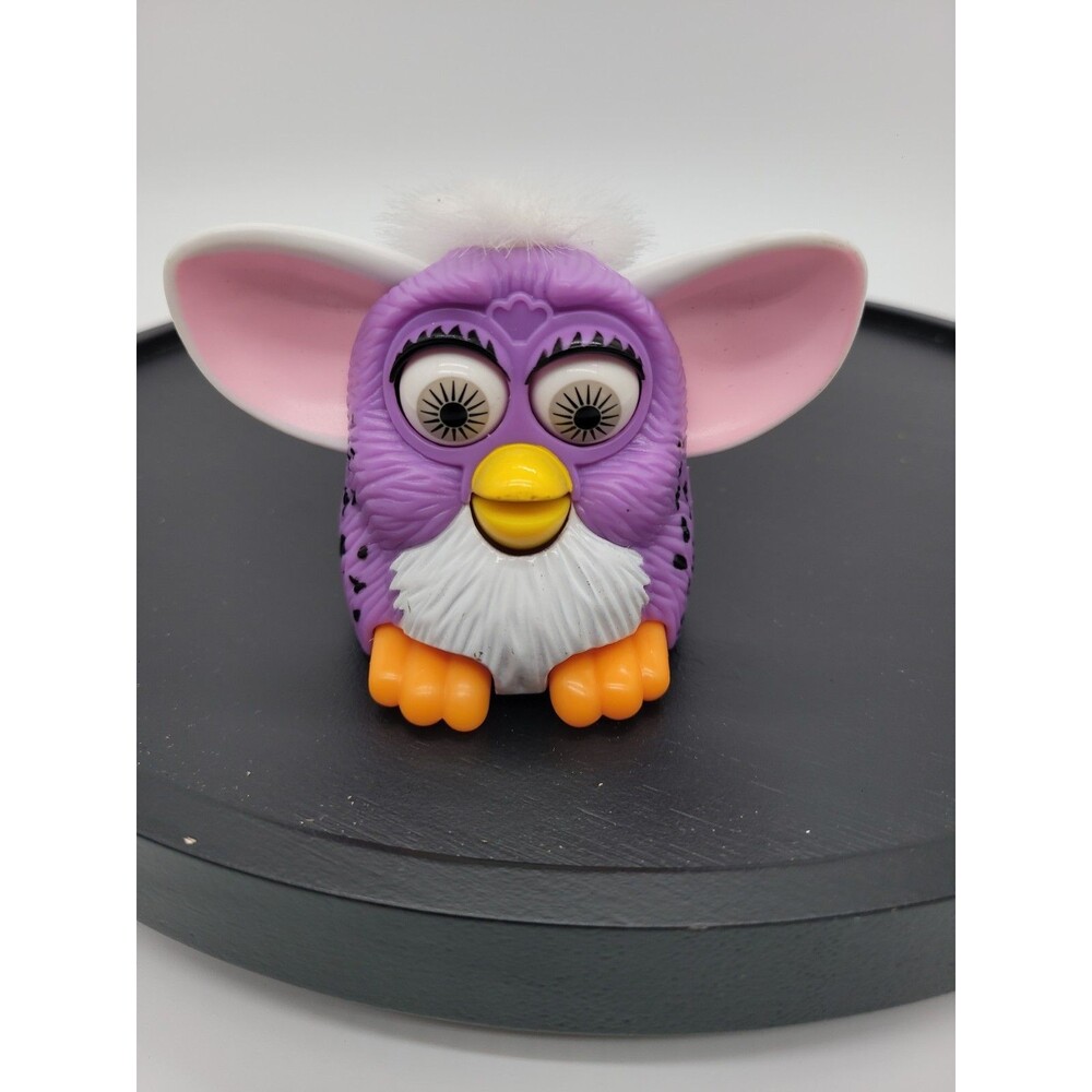Vintage 1998 Plastic 3" Furby Toy Tiger Electronics McDonalds Happy Meal Purple